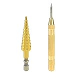 volflashy センター パンチ 3-13mm メタル HSS 鋼 チタンコーン ステップ ドリル ビット 木工 ツール セット