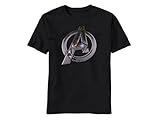 Marvel comic heroes ( Avengers : Age of Ultron – アベンジャーズ" A "クロームロゴ)加工、洗濯機洗い100 %コットン大人用半袖Tシャツ(カラー:ブ