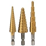Farmunion 3pc Quick-change 1/4" Hex Shank Larger Titanium Coated Step Drill Bit Set [並行輸入品]