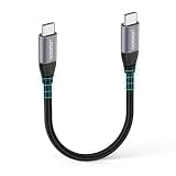 aceyoon USB-C ケーブル CtoC 20cm ショート 短い タイプC 充電ケーブル オス-オス 最大100W PD 急速充電対応 480Mbps 高速データ転送 Type-C to Type-C ナイロン編組 軽量 持ち運び便利