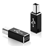 Type-CからType-B MIDI変換USB 2個入り 黒色/銀色 CtoB CtoMIDI 標準転送レート480 Mbps Type-C メス -MIDI 5ピン オス 変換 丈夫で長持ち 持ち運び便利 音楽機器対応 安定通信 低遅延接続 (黒色 2個セット)