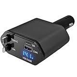 4in1 シガーソケット カーチャージャー 充電器 車用 USB Type-C タイプC 4ポート PD急速充電 PD対応 4台同時充電 巻き取り式 リール式 ケーブル 12V 24V 対応 iPhoneやAndroidに使える iPadやタブレットに使える 車載 アダプター Lightning 車内 伸縮式 急速充電器 高速充電 スマホ 携帯