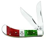 ケースXX Knives 65104ケースダークレッド/ Bright GreenボーンクリスマスSaddlehorn