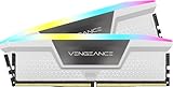 CORSAIR DDR5-6000MHz デスクトップPC用メモリ VENGEANCE RGB DDR5シリーズ AMD EXPO & Intel XMPメモリキット 64GB ホワイト [32GB×2枚] CMH64GX5M2B6000Z30W