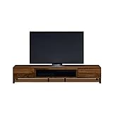 【takano_mokkou 高野木工 LECCE レッチェ リビング シリーズ】 完成品 国産 送料無料 ウォールナット リビング収納 (180TVボード黒ガラス)