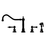 Whitehaus WHKLV3-4400-PTR Vintage Iii 10 1/2-Inch Widespread Faucet with Long Traditional Swivel Spo