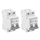 Heschen DCミニチュアサーキットブレーカー 2個 HSB6C-DC ポール2本 DC500V 20A 太陽光発電回路ブレーカー 太陽光発電システム ソーラーパネルグリッドシステム 35mm DINレールマウント (20A)