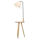 フロアランプ、 ソリッドウッドフロアランプリビングルームクリエイティブホームコーヒーテーブルライトクロスランプシェード釣り垂直ランプE27 Reading Light