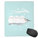 Zateem かわいい マウスパッド シマエナガ かわいい 鳥マウスパッド おしゃれ 仕事 オフィス ゲーミング グッズ プレゼント 滑り止めゴム底 KHIY226
