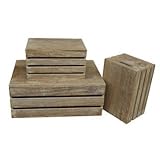 Set of 3オーク効果Liddedストレージボックス