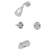 Kingston Brass KB140 Twin Canopy Handle Tub and Shower Faucet, Polished Chrome [並行輸入品]
