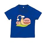 BabyChips 仲良しカタツムリ(女の子)(名入れ半袖ベビーTシャツ) 150 ロイヤルブルー