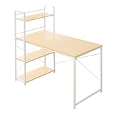 ブックラック付きパソコンデスク【-L/R-エルアール120cm幅】(ナチュラル)