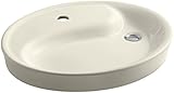 KOHLER K-2353-1-47 Yin Yang Wading Pool Bathroom Sink with Single-Hole Faucet Drilling, Almond [並行輸入