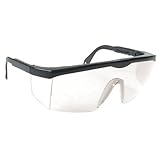 Safety Glasses, Clear Anti-Fog Lens, Black Frame, Integrated Side Shields by Radians