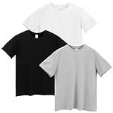 [Macoking] tシャツ メンズ 無地 半袖 半袖tシャツ 無地tシャツ 吸汗 速乾 インナーシャツ おおきいサイズ セット クルーネック 厚手 綿100％ 3枚組 混色 M