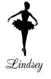 バレリーナLindsey名Letters Childrens部屋ビニール壁アートステッカーデカール