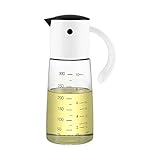 VKCHEF オイルボトル 醤油差し 液だれしない 片手 ガラス 調味料入れ 油入れ ドレッシングボトル 調味料 ビン オイル差し 醤油 酢 ビネガー オイル 容器 オイル300ｍl 白い 料理用 ギフト
