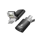 EIRZNGXQ 多機能 4イン1アダプター USB CからLightningアダプター マイクロタイプCメス-PD高速充電アダプターコンバーター タイプC - Lightningアダプターコネクター