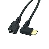 Ulyris Type-C 3.1 変換アダプタ、Type-C 90度オスに Mini 5pin メスケーブル 超高速データ転送(最大5Gbps) USB Type-C機器対応 変換 延長 コネクタ