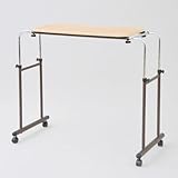 山善(YAMAZEN) 伸縮式ベッドテーブル(天板幅80×奥行40) ナチュラル&amp;ブラウン BTT-8040(NA/BR)