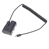 Fotga コイル USB-C Type-C 電源アダプターケーブル + デコード済み LP-E6 ダミーバッテリー DR-E6 Canon EOS R R5 R5C R6 II R7 5DII 5DIII 5DIII 5DIV 6D 6DII 70D 7D 7DII 80D 90D デジタル一眼レフカメラ SmallHD 501 502 702 モニター用