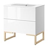 GODMORGON/ NORRVIKEN 洗面台（引き出し×2） Sb / ホワイト バーチト[イケア]IKEA（S09873446）