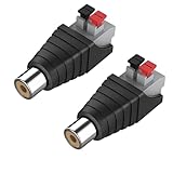 AQUALOACH スピーカーワイヤー RCA 変換アダプター 2個セット はんだ不要 簡単接続 スピーカー端子 アダプター スピーカーケーブル (メス)