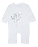 (スタイルズラブ) ソフトコットンベビーオーバーオール/ロンパー StylesILove I Love My Daddy Mummyの文字入り カラー: ホワイト