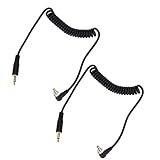 3.5mm - オスフラッシュ PC 同期ケーブル、2 本 30-80cm/11.8-31.5 インチ 3.5mm プラグ - オスフラッシュ同期コード 、デジタルカメラ用写真用コイルコード