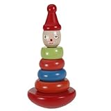 Wooden Clown Roly-Poly Tower Toys おもちゃ (並行輸入)