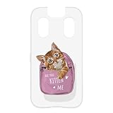 キッズケータイ KY-41C 用 ドコモのキッズケータイケース スマホケース ポケットin猫 かわいい 子猫 癒し系 キャット ピンク ケータイカバー h210654