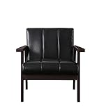 レトロデザイン木肘ソファ【LARZ】ラーズ 1P ブラック