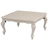 ヨーロピアンクラシック折れ脚こたつ80×80cm ホワイト