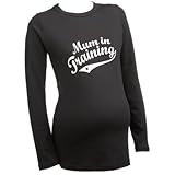 Mum In Training LONG SLEEVE Slogan Maternity Black T-shirt by Nappy Head