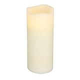 Everlasting Glow LED Wax Melted Edge Candle, Bisque, 3 x 8 by Gerson
