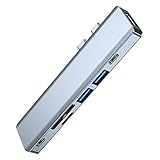 SLuB USB C ハブ Macbook ハブ Macbook Air ハブ 7-IN-2 USB Type C ハブ ドッキングステーション 7ポート USB-C PD充電 USB 3.0/2.0 ポート Micro SD/SDカードリーダー 4K HDMIポート 直挿しタイプ MacBook Pro MacBook Air 対応（グレー）