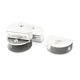 uxcell ガラス棚ブラケット　厚さ12mm-15mm　半円形　棚　ガラス　クリップ　クランプ　シルバー　4個入