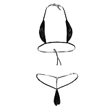 Black Omen (ブラックオーメン) マイクロビキニ 光沢 コスプレ 極小 過激 セクシー 過激 エッチ（7010-黒色（ブラック）、フリーサイズ）bs201-f-7010-bk