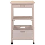 キッチンワゴン ラック テーブル 収納 木製 ナチュラル テイスト ナチュレ ワゴン NET-486WH