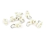 uxcell カーテンランナー　戸車　プラスチック　ホワイト　車輪直径10mm 　8個