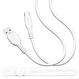 ラスタバナナ 充電ケーブル iPhone15 スマホ 用 やわらか ケーブル USB-A to Type-C 1.0m ホワイト R10CAAC3A05WH