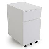 LOWYA （ロウヤ） 【 ワゴン単品 】 ワゴン 2段 サイドチェスト A4対応 傷・汚れに強い メラミン加工 キャスター付き フルオープンレール ホワイト