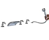 Rozin クロムめっき バスタブの蛇口 混合水栓 滝型 浴槽 風呂桶用 じゃぐち ハンドシャワー装備