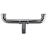 Plumb Pak PP20224 Continuous Waste Center Outlet 22 Gauge Slip Joint or Direct Connect, 16 by Plumb 
