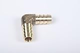 Generic 90 Deg Elbow Brass Barb Fitting 3/8"x3/8"Hose ID Air/Water/Fuel/Oil/Inert Gases (Pack of 5) 