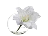 4.5" Embellished White Amaryllis Flower & Glass Vase Christmas Ornament