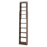 クロシオ つっぱり 書棚 W45×D19 ウォールナットカラー 耐震 本棚 オープンラック 092085