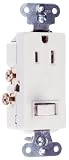 Pass & Seymour 681WCC6 Combo Decorator 15-Amp Switch-120-volt Single Pole Receptacle, White [並行輸入品]