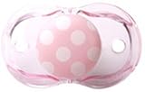 Razbaby Keep-It-Kleen Pacifier - Pink Polka Dots , 0-36 Months by Razbaby